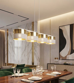 Lux hanglamp textiel 4-lichts wit goud