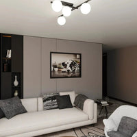 SMART 4-lichts plafondlamp - Zwart met wit glas - afbeelding 2