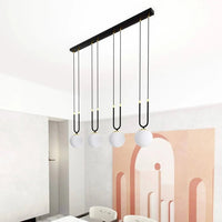 GLAM 4-lichts hanglamp - Wit glas - Zwart frame hanglamp met ronde bol - afbeelding 9