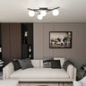 SMART 4-lichts plafondlamp - Zwart met wit glas plafondlamp met ronde bol - afbeelding 5