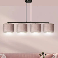 HILDE 4-lichts balkhanglamp - Roze fluweel kappen hanglamp met lampenkap - afbeelding 9
