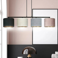 HILDE 4-lichts balkhanglamp - Mix fluweel hanglamp met lampenkap - afbeelding 9