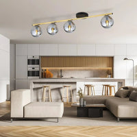 MONZA 4-lichts plafondlamp - Smoked glas plafondlamp met ronde bol - afbeelding 10