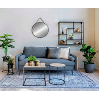 House of Nordic Trapani Ronde wandspiegel met stalen lijst en kunstleer - zwart Ø60 cm - Mooier Thuis