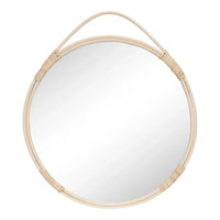 Malo Ronde wandspiegel met rotan lijst - naturel Ø50 cm - Mooier Thuis