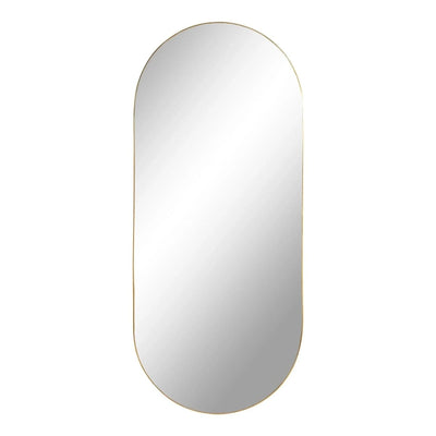 Ovaler Wandspiegel „Jersey“ in Messingoptik, 35 × 80 cm
