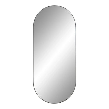 Ovaler Wandspiegel „Jersey“ mit Stahlrahmen – schwarz, 35 × 80 cm