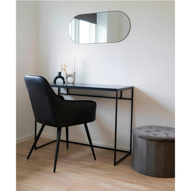 Ovaler Wandspiegel „Jersey“ mit Stahlrahmen – schwarz, 35 × 80 cm