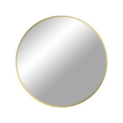 Madrid Ronde wandspiegel met aluminium lijst - messinglook Ø60 cm