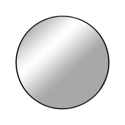Madrid Ronde wandspiegel met aluminium lijst - zwart Ø60 cm