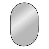 Madrid Ovale wandspiegel met aluminium lijst - zwart 50×80 cm ovale spiegel - aluminium en glas - Mooier Thuis