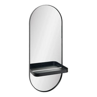 House of Nordic Olbia Ovale spiegel met plank - zwart 25×12×60 cm - Mooier Thuis