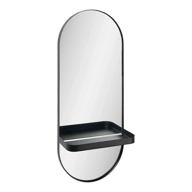 Olbia Ovaler Spiegel mit Ablage – schwarz 25×12×60 cm