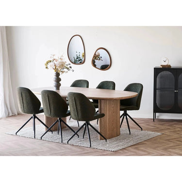 Luxon Wandspiegel mit organischer Form – Holzoptik 44×48 cm