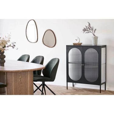 Luxon Wandspiegel mit organischer Form – Holzoptik 44×48 cm