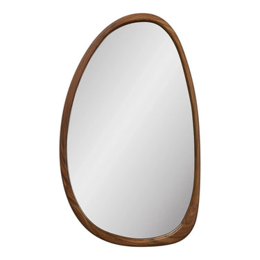 Luxon Wandspiegel in organischer Form – Holzoptik, 38,5 × 64,5 cm