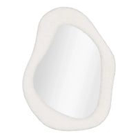 Bosa Organische wandspiegel met teddy afwerking - wit 46,5×61 cm - Mooier Thuis