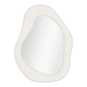 Bosa Organische wandspiegel met teddy afwerking - wit 46,5×61 cm