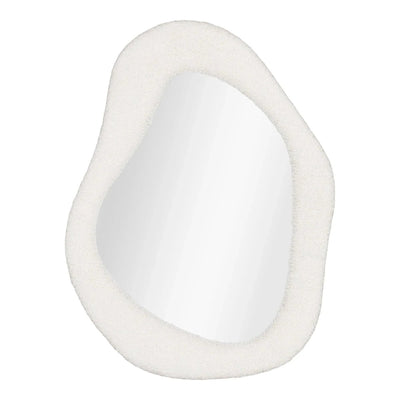 Bosa Organic Wandspiegel mit Teddy-Finish – weiß 46,5 × 61 cm