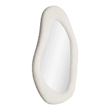 Bosa Organic Wandspiegel mit Teddy-Finish – weiß 46,5 × 61 cm