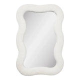 Bosaro Organische wandspiegel met teddy afwerking - wit 80×54 cm organische spiegel - glas en teddy bouclé - Mooier Thuis