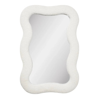 Bosaro Organic Wandspiegel mit Teddy-Finish – weiß 80×54 cm