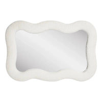 House of Nordic Bosaro Organische wandspiegel met teddy afwerking - wit 80×54 cm
