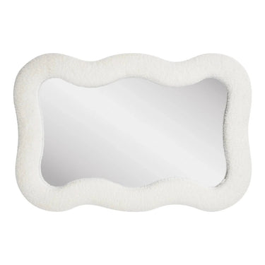 Bosaro Organic Wandspiegel mit Teddy-Finish – weiß 80×54 cm