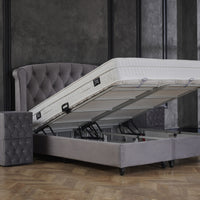 Opbergboxspring Aurora Antraciet – 140x200 cm