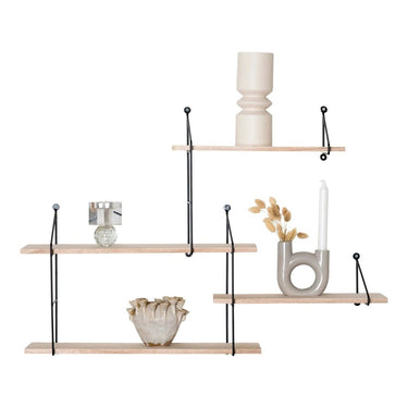 Harlem Wandrek met 4 planken Naturel/Zwart