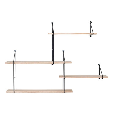 Harlem Wandrek met 4 planken Naturel/Zwart