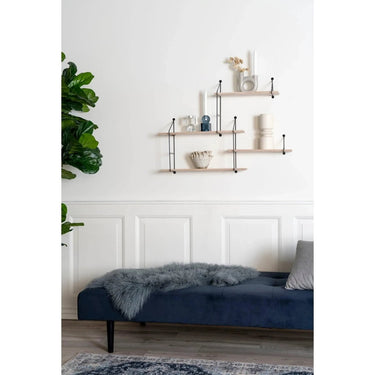 Harlem Wandrek met 4 planken Naturel/Zwart