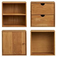 House of Nordic Townsville Wandkast Set van 4 - Naturel/Eikenhout - Mooier Thuis