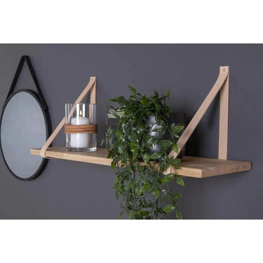 Forno Wandplank Naturel Hout/Leer