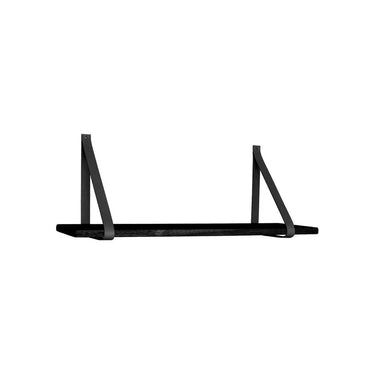Forno Wandplank Zwart Hout/Leer