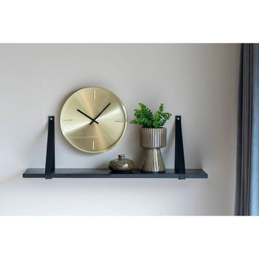 Forno Wandplank Zwart Hout/Leer