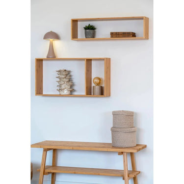 Ember Wandplank 2-vaks – Naturel Bamboe