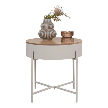 Sisco Bijzettafel melamine beige Ø40 cm