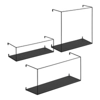 Ulmo Wandplank 3-delige set - Zwart/staal - Mooier Thuis