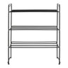 Swansea Schoenenrek zwart van staal met 3 planken - 49,5 cm breed - Mooier Thuis