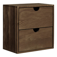 Townsville Wandkastje met 2 Lades Eiken Donkerbruin 30x30 cm