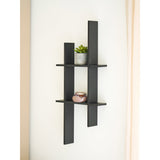 Mostar Wandrek Grenen Zwart 86x38 cm - grenenhout - Mooier Thuis