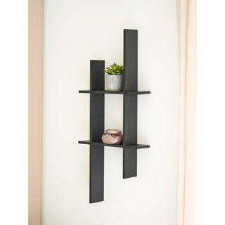 Mostar Wandrek Grenen Zwart 86x38 cm - grenenhout - Mooier Thuis