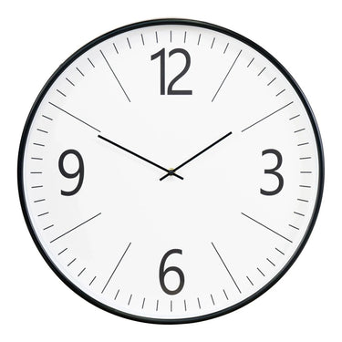 Biel Wanduhr schwarz/weiß mit geräuschlosem Uhrwerk