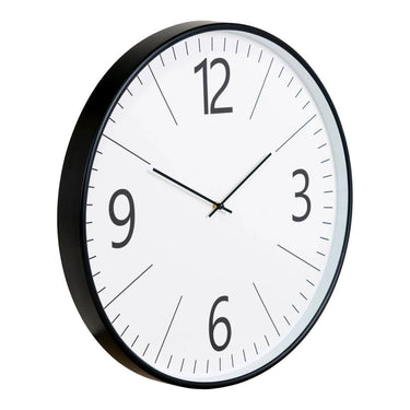Biel Wanduhr schwarz/weiß mit geräuschlosem Uhrwerk