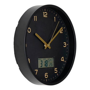 Wanduhr mit Digitalanzeige und geräuschlosem Uhrwerk