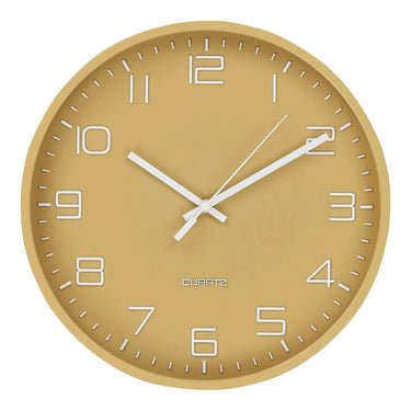 Rosolini Wanduhr Ocker mit geräuschlosem Uhrwerk