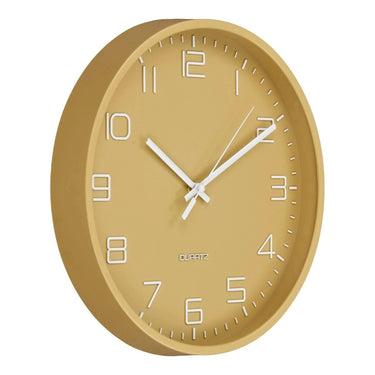 Rosolini Wanduhr Ocker mit geräuschlosem Uhrwerk