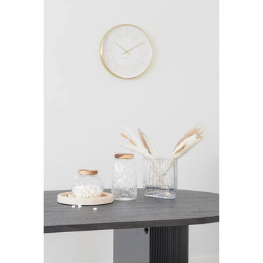 Takamaka Wanduhr, goldfarben, mit geräuschlosem Uhrwerk