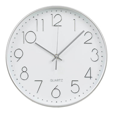 Lalibela Wanduhr silber mit geräuschlosem Uhrwerk